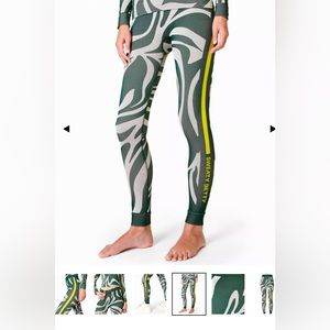 New Sweaty Betty Animal Base Layer Legging. Fun green and white pattern.